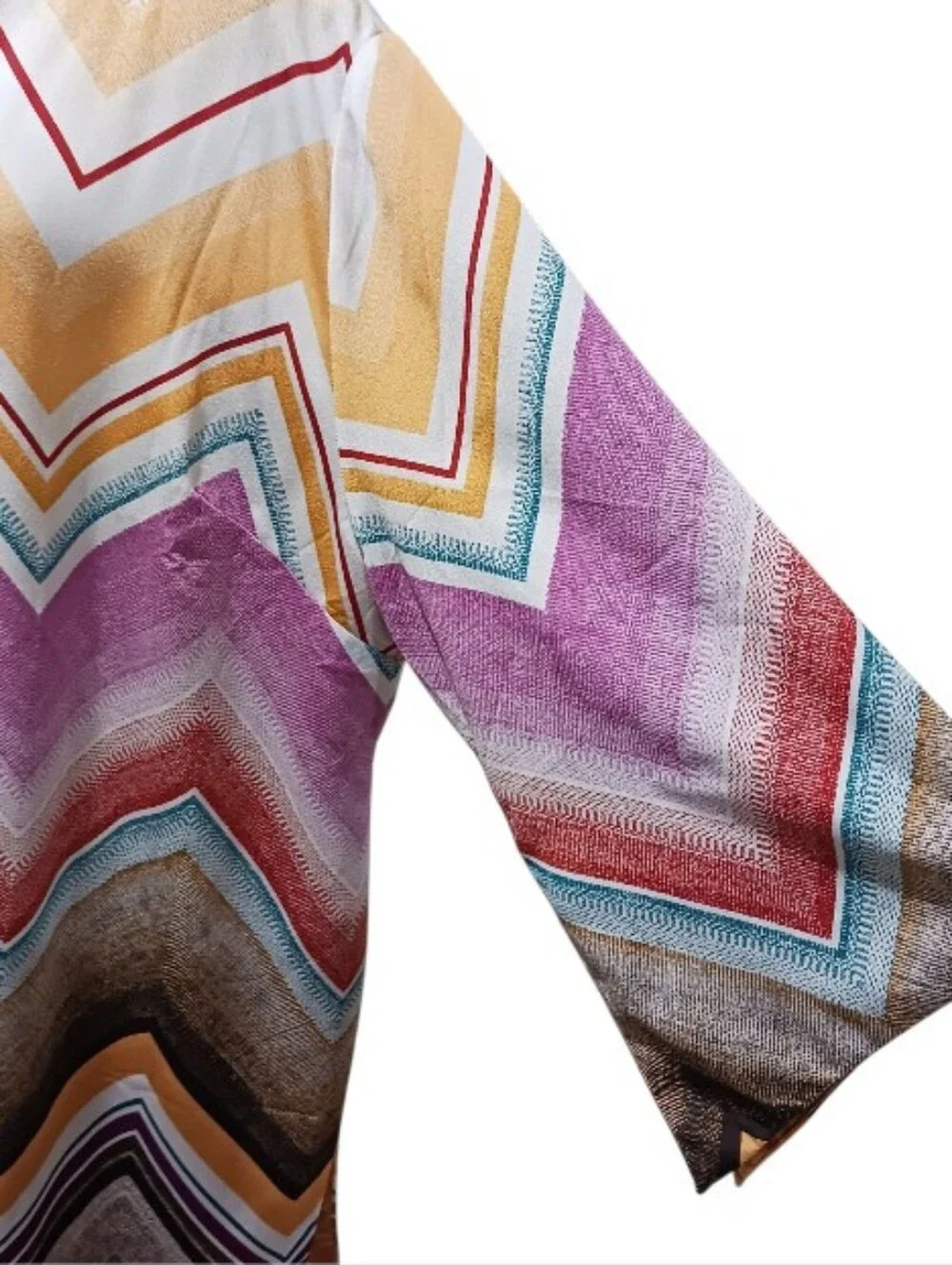 Chicos Reversible Kimono Duster Chevron Floral - Picture 6 of 11